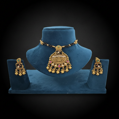Royal Mangalsutra Temple Pendant Set