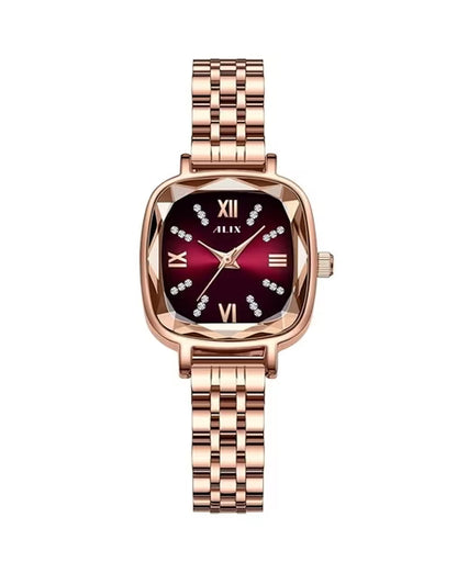 ALIX Women’s Rose Gold Square Dial Analogue Watch – AL2535 RGRD