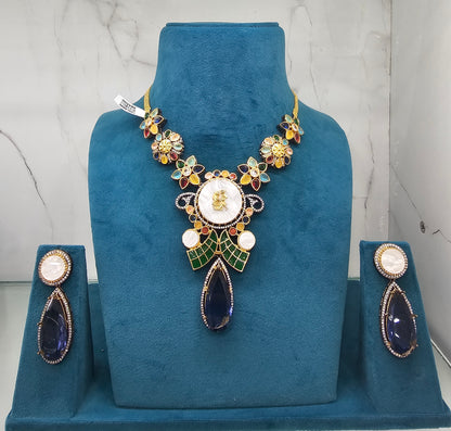 Sanchi Colorful Gemstone Necklace Set