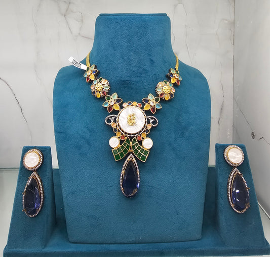 Sanchi Colorful Gemstone Necklace Set