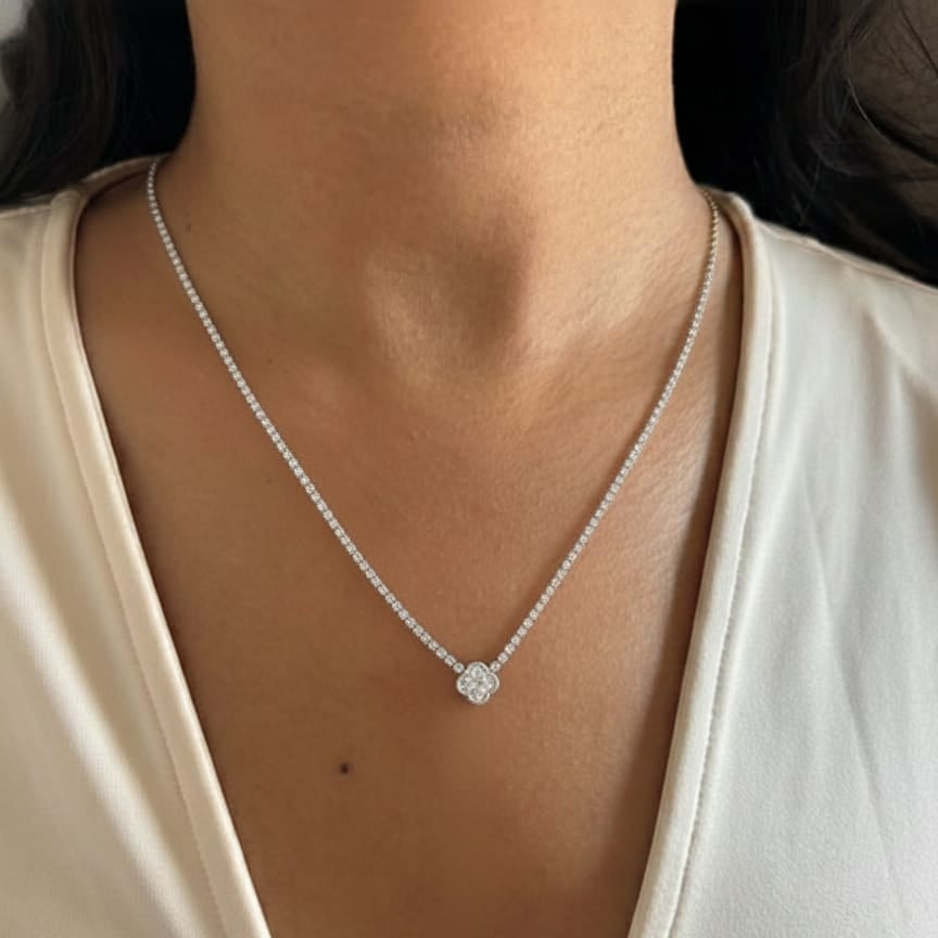 Zirconia Sabo Silver Pendant Necklace