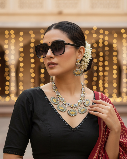 Oxidised Navratri Necklace for Garba