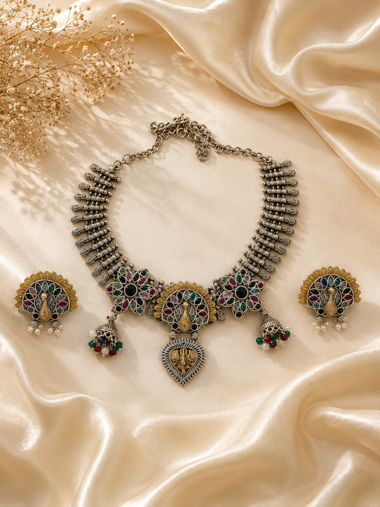 Oxidised Navratri Necklace for Garba