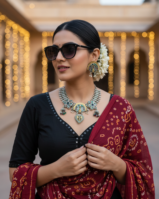Oxidised Navratri Necklace for Garba