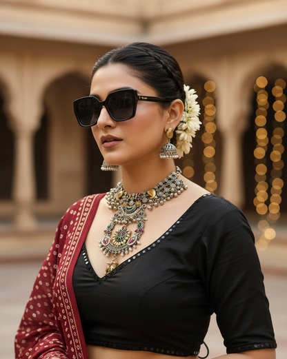 Navratri navratna necklace set for Women | Traditional Oxidised Jewellery | OOH CHHORI