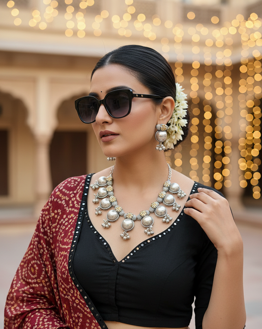 Oxidised Navratri Necklace for Garba
