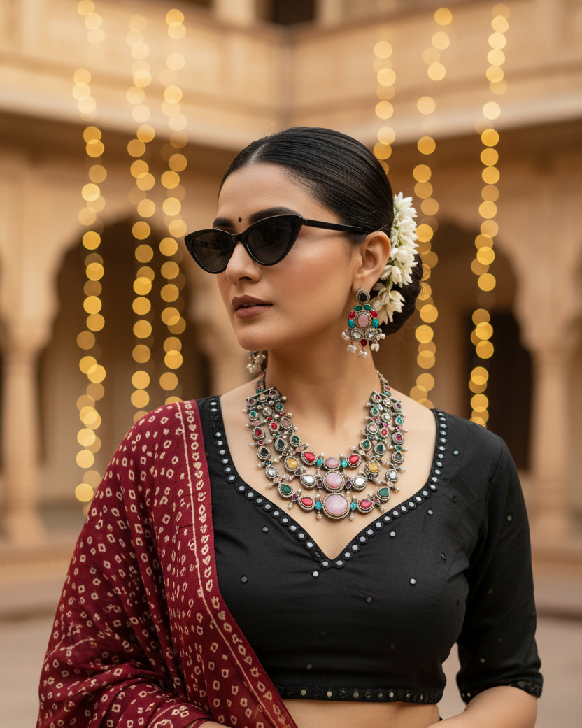 Oxidised Navratri Necklace for Garba