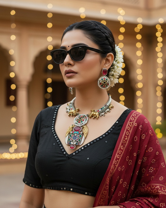 Oxidised Navratri Necklace for Garba