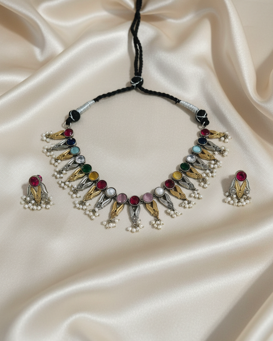 Oxidised Navratri Necklace for Garba