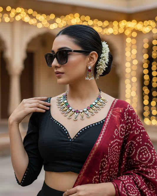 Oxidised Navratri Necklace for Garba