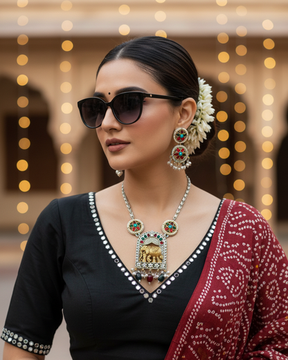 Navratri elephant  for Women | Traditional Oxidised Jewellery | OOH CHHORI