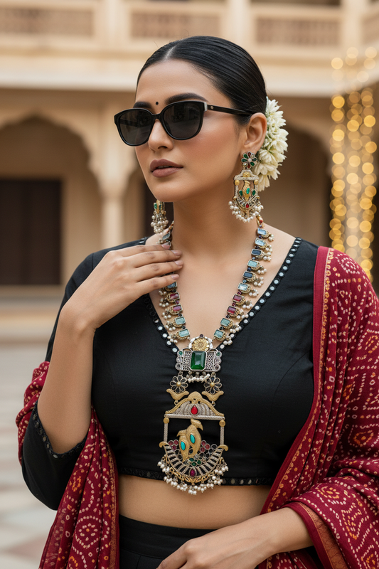 Oxidised Navratri Necklace for Garba