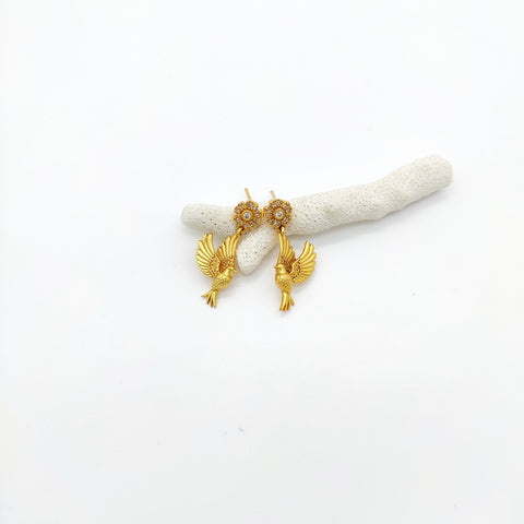 GOLD PLATED FLYING BIRD EXCLUSIVE EARRINGS