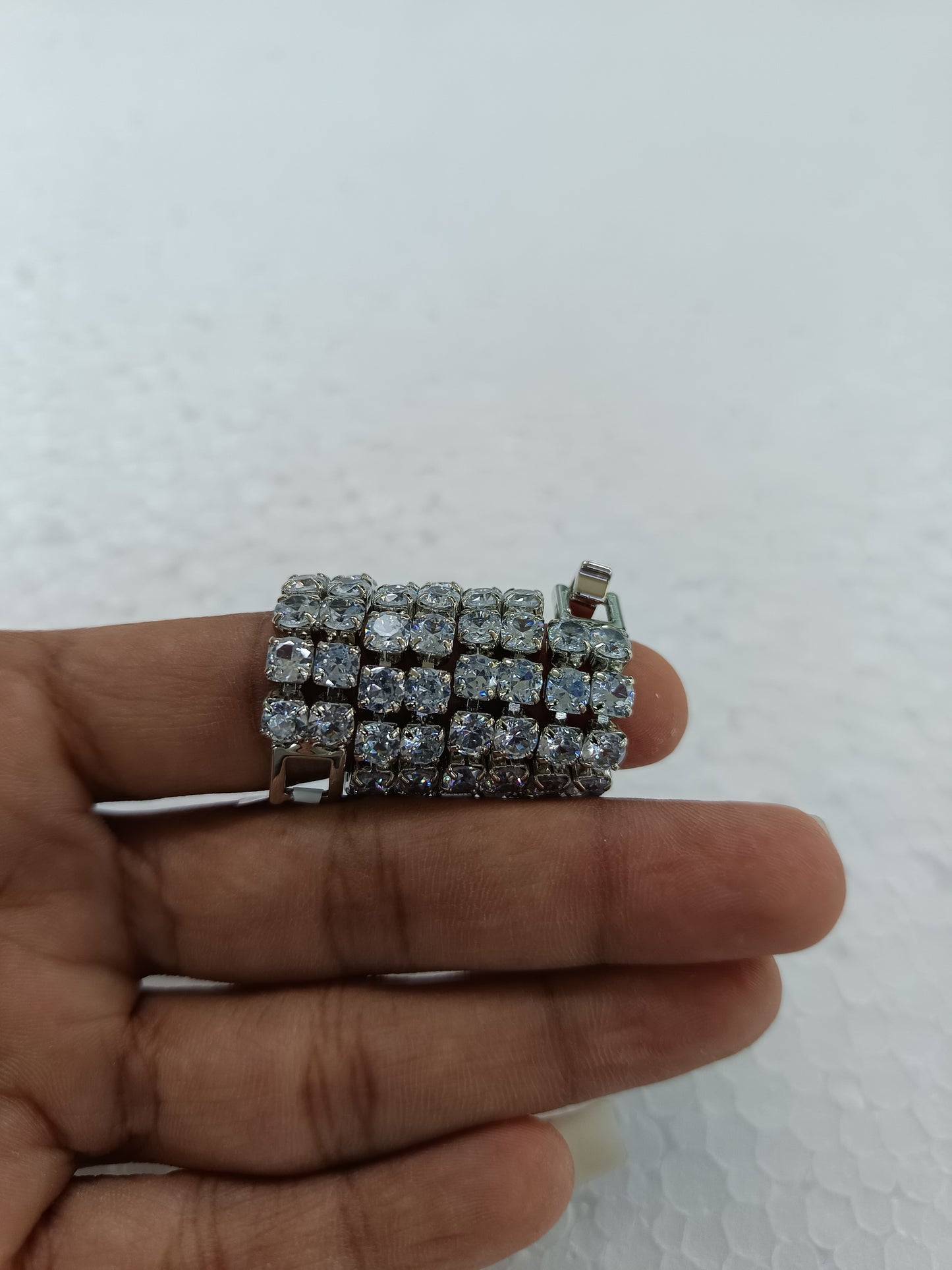 Double-Row Crystal Tennis Bracelet | Silver finish