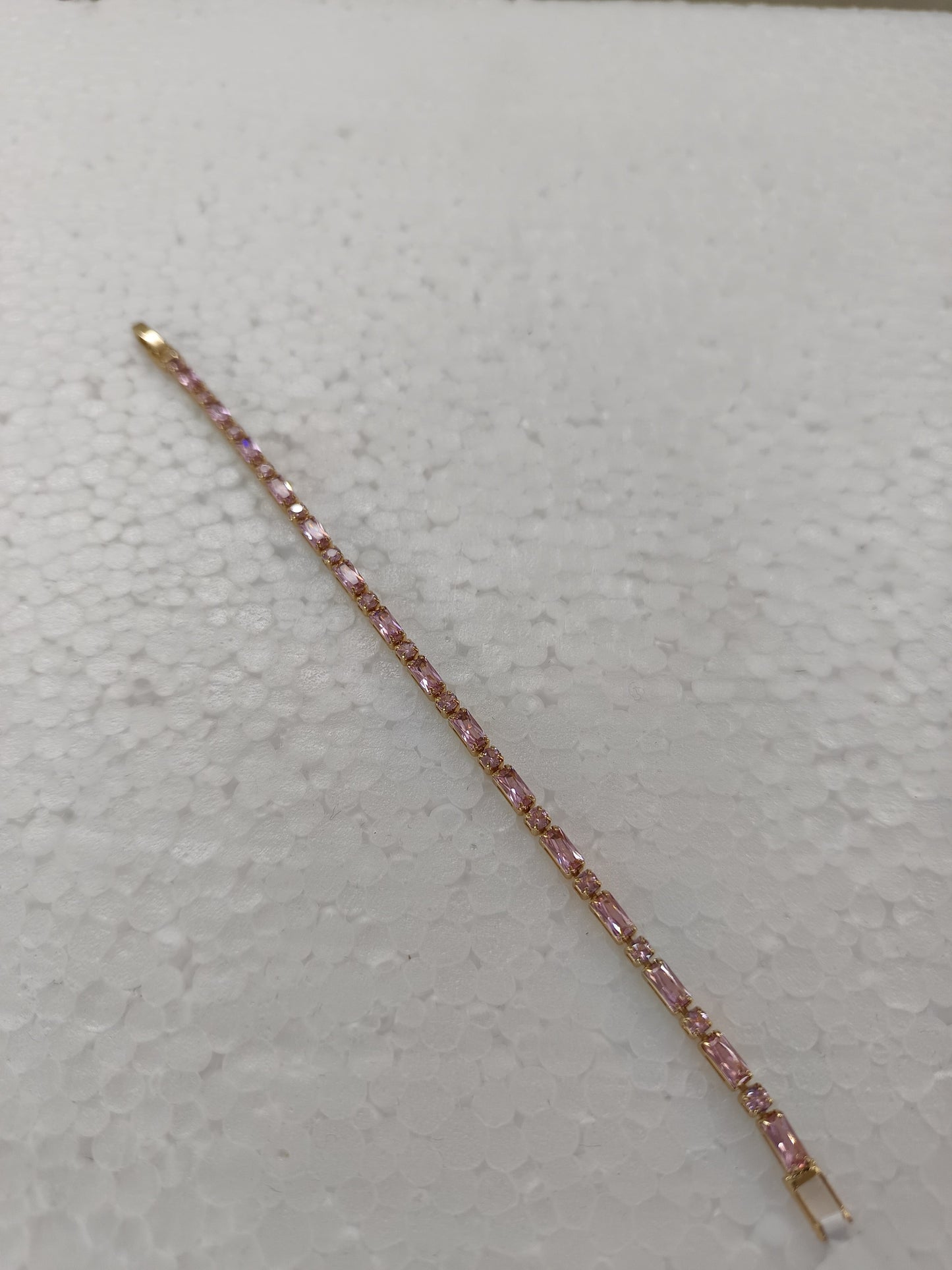 Pink Crystal Single-Row Tennis Bracelet