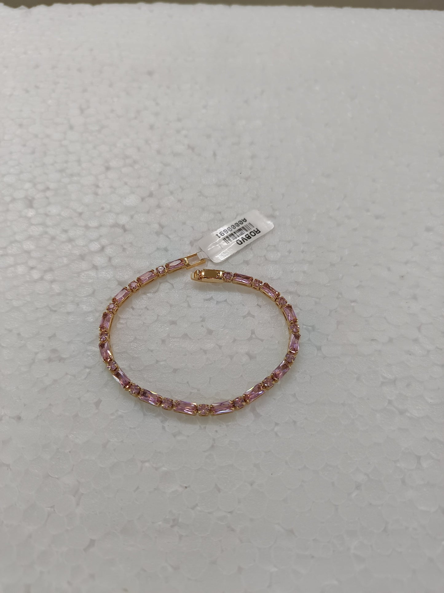Pink Crystal Single-Row Tennis Bracelet