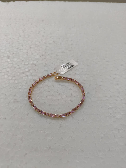 Pink Crystal Single-Row Tennis Bracelet