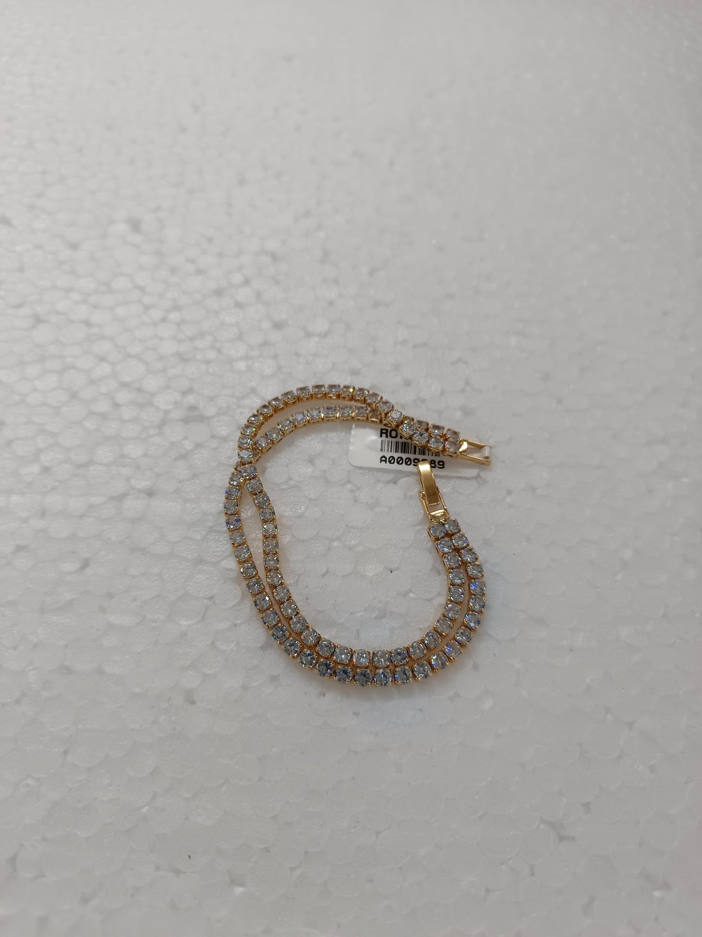 Double-Row Crystal Tennis Bracelet in Gold-Tone