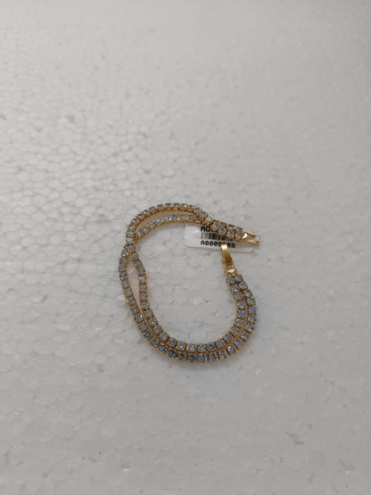 Double-Row Crystal Tennis Bracelet in Gold-Tone