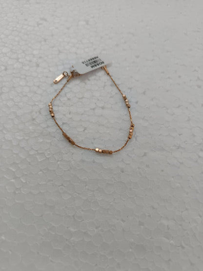 Rose Gold-Tone SS Chain Bracelet with SS Crystal Accents