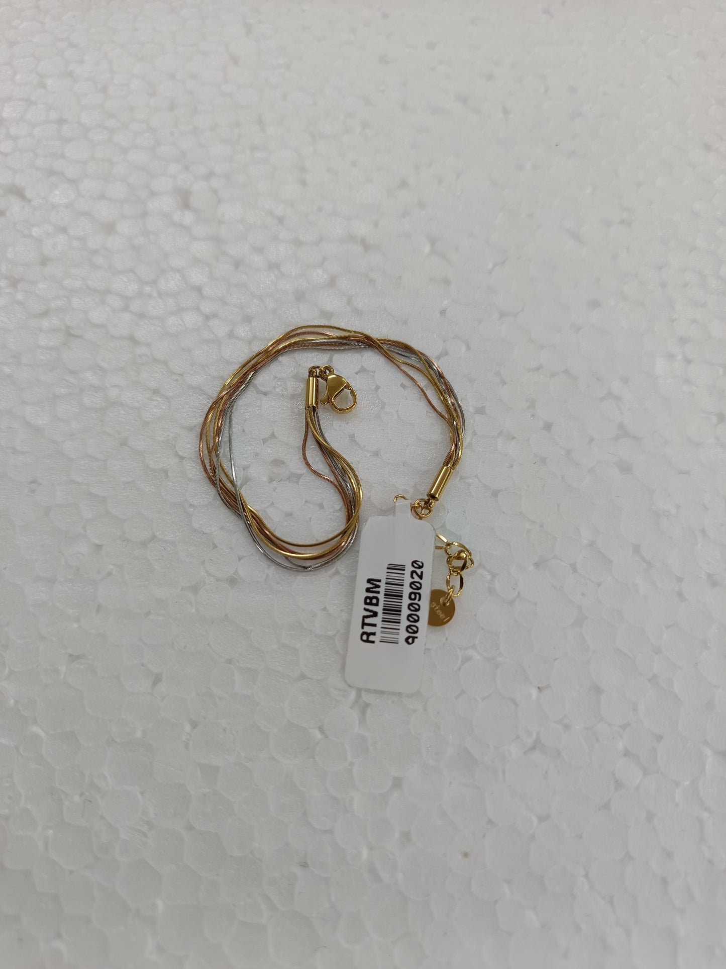 Tri-Tone SS Twisted Chain Bracelet