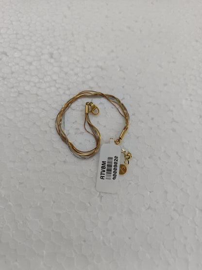 Tri-Tone SS Twisted Chain Bracelet
