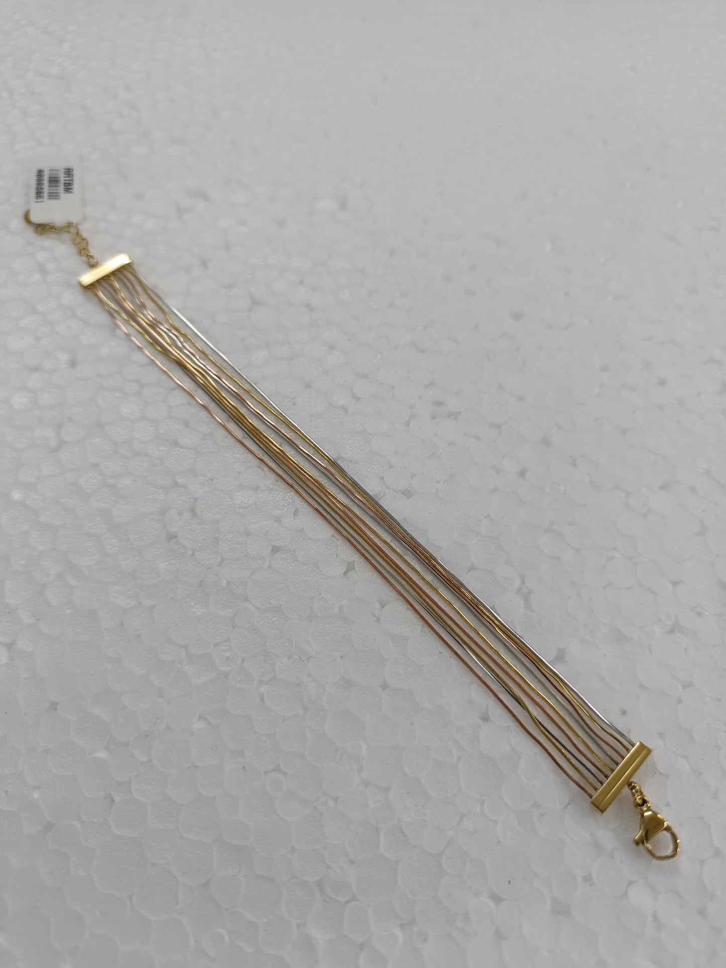 Stainless Steel Tricolor Strand Bracelet – Rose Gold, Silver & Gold