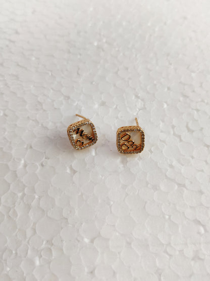 Mom and dad earring tops
