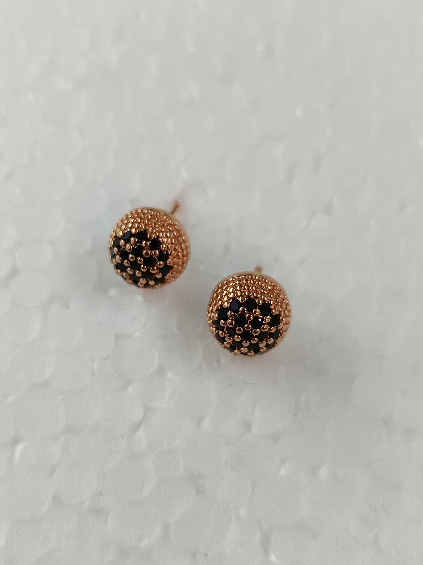 Black Half Ball Ear Stud