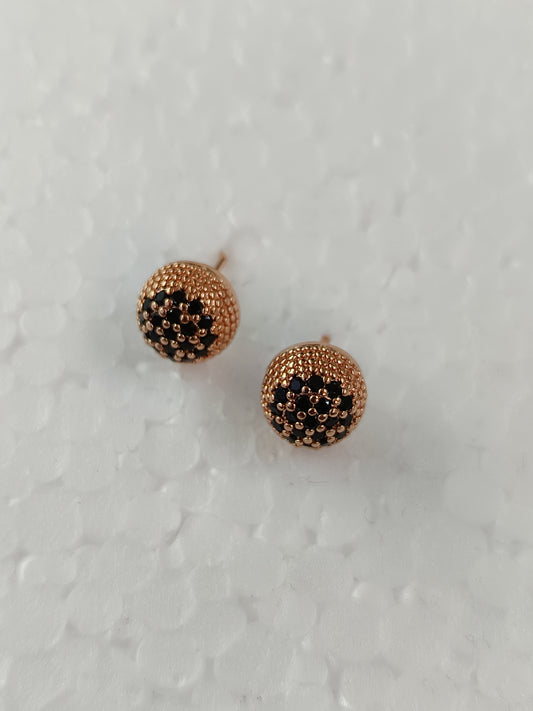 Black Half Ball Ear Stud