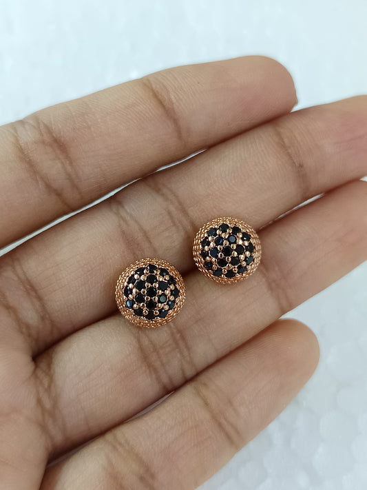 Black Half Ball Ear Stud