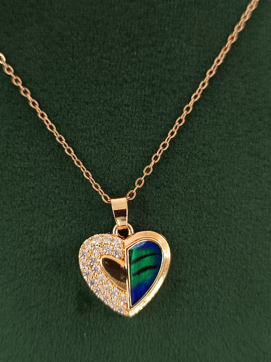 "Heart of Enchantment: Rose Gold American Diamond Necklace Set"
