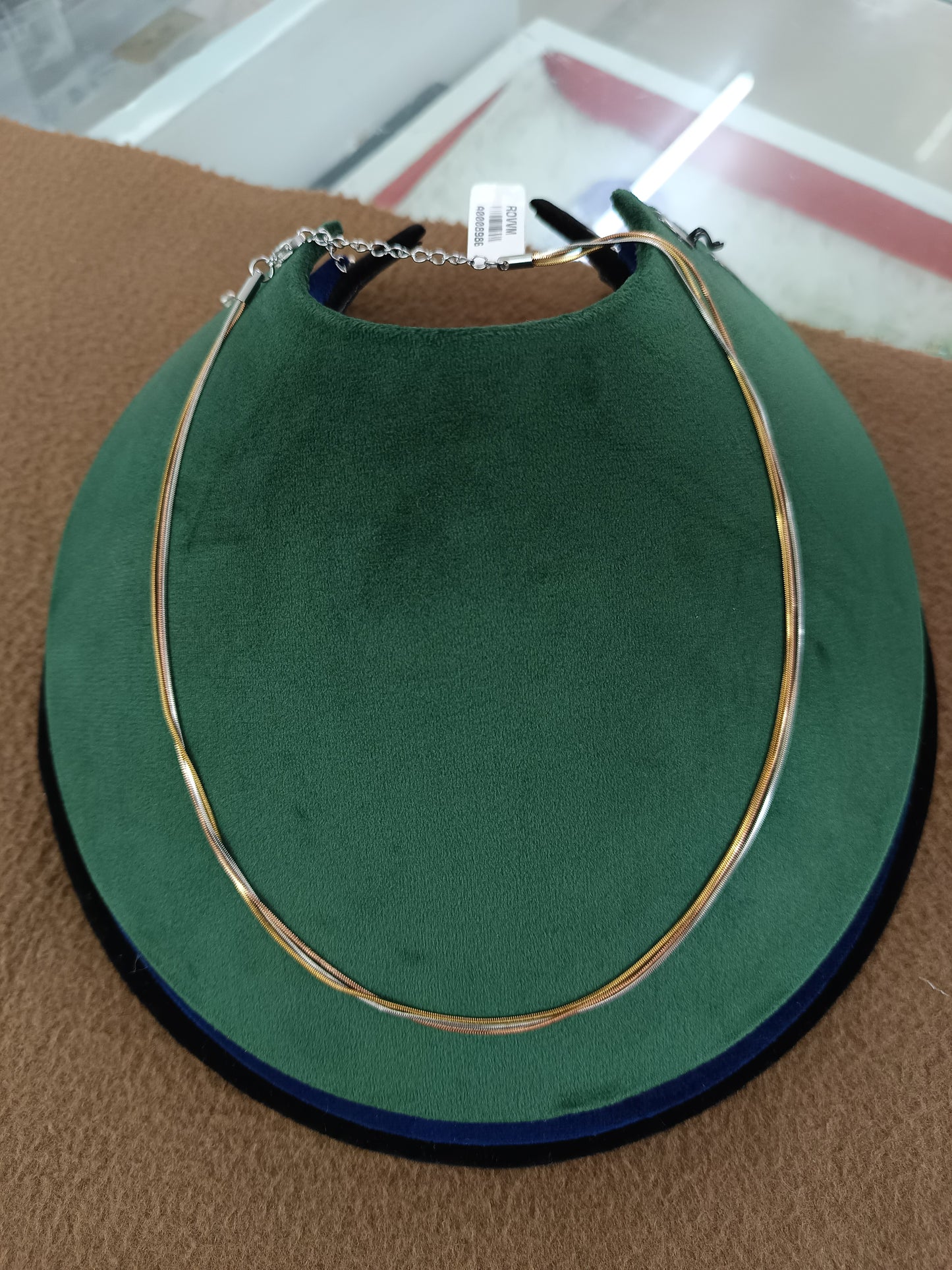 Emerald Teardrop Elegance – Gold & Rhodium Plated American Diamond Pendant Set