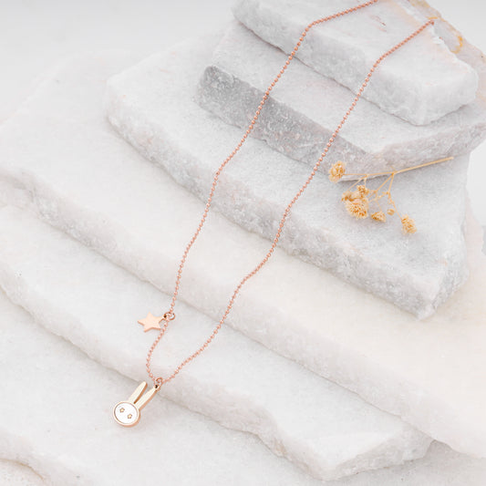 rose gold small star necklace