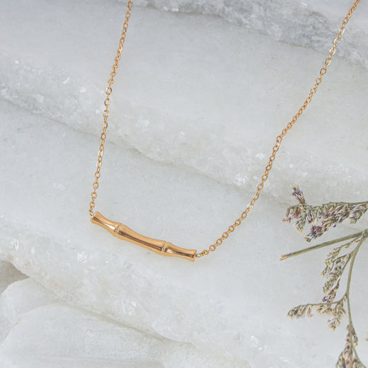 ROSE GOLD PLATED NATURAL STICK NECKLACE