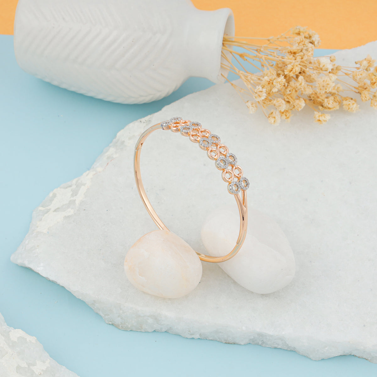 ROSE GOLD PLATED CIRCLE NET DESING KADA BRACELET