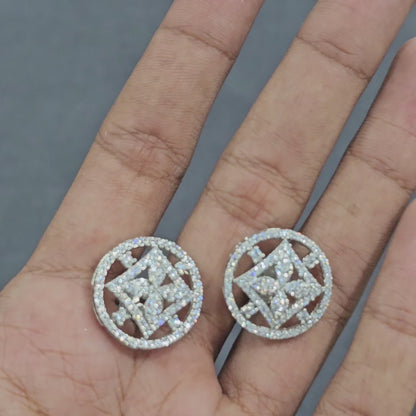 Circular Floral Mandala AD Pendant Set