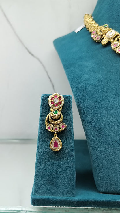 Royal Pink Gemstone Necklace Set