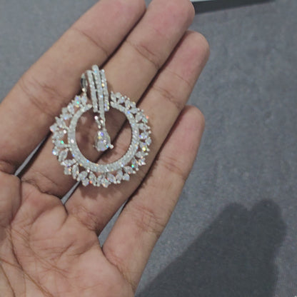 Aurora Halo Chandeliers AD Earrings