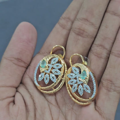 Twisted Oval Floral AD Pendant Set