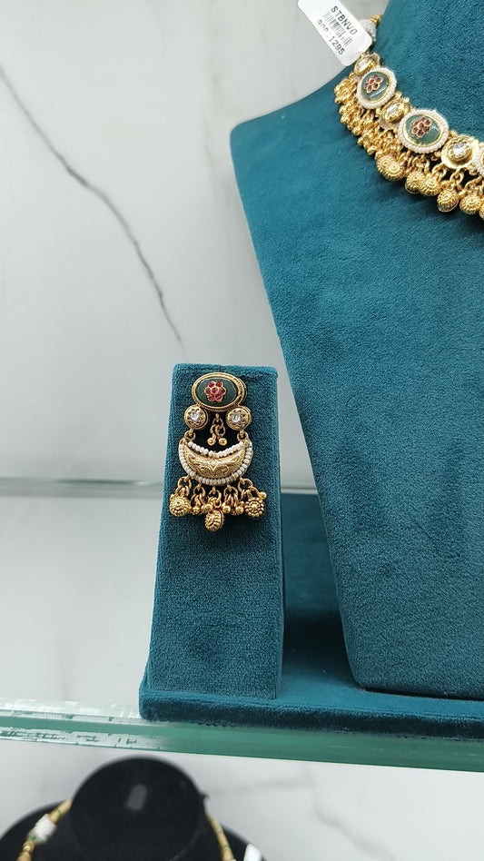 Traditional Gold Temple Necklace Set