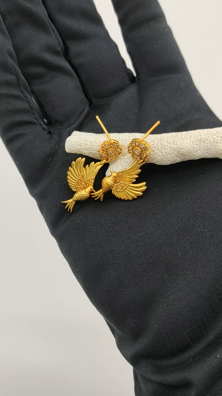 GOLD PLATED FLYING BIRD EXCLUSIVE EARRINGS