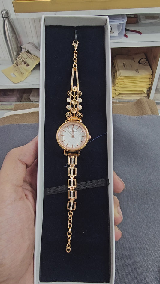 Celeste Floral-Link Bracelet Watch