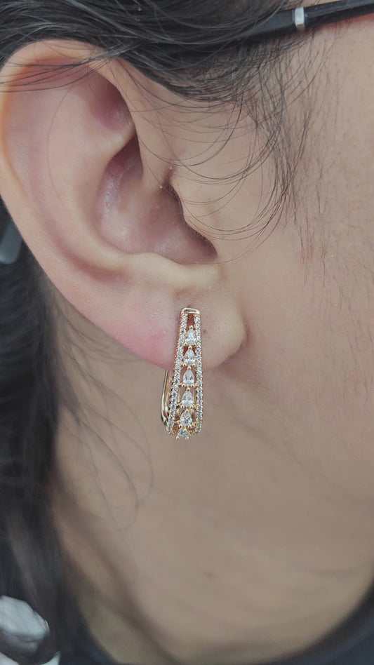 Radiant Taper CZ Hoop Earring