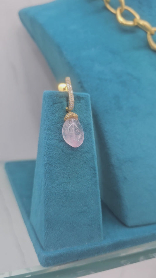 Sanchi pink stone chain neckless