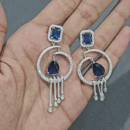 Halo Cascade Drops AD Earrings