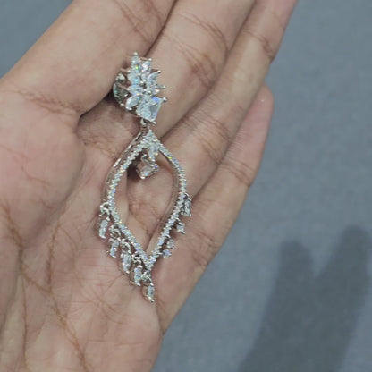 Dewdrop Vine Chandeliers AD Earrings