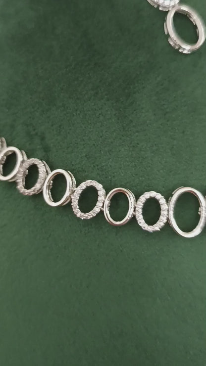 Celeste Loops – Rhodium-Plated American Diamond Necklace Set