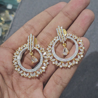 Aurora Halo Chandeliers AD Earrings