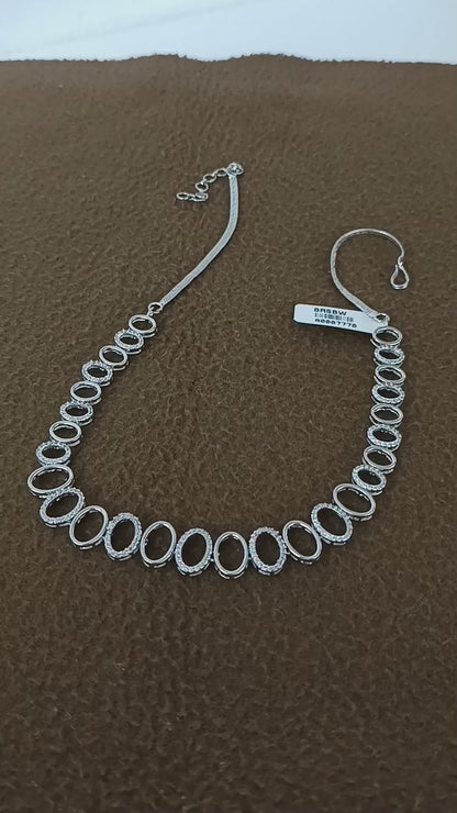 Celeste Loops – Rhodium-Plated American Diamond Necklace Set